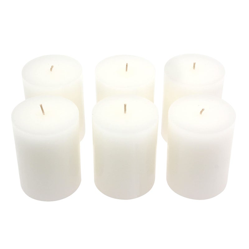 Stonebriar Tall 3 x 4 Inch 50 Hour Long Burning Unscented Wax Flat Top Pillar Candles, White, 6 Pack - Image 4